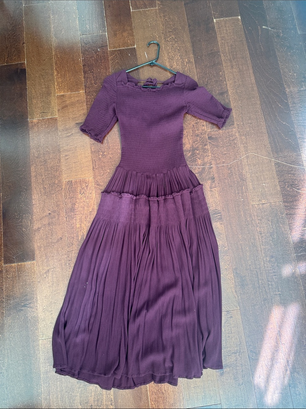 Free People Plum Knit Tiered Maxi Dress